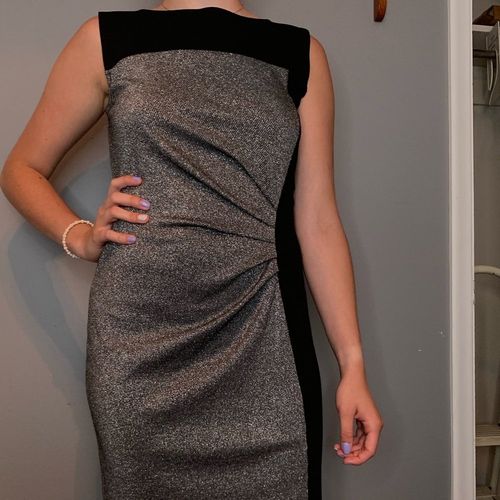 black/silver cocktail dress (NWT)